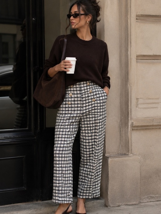 Zara Pants - Zara White and Blue Ankle Cropped Pants
